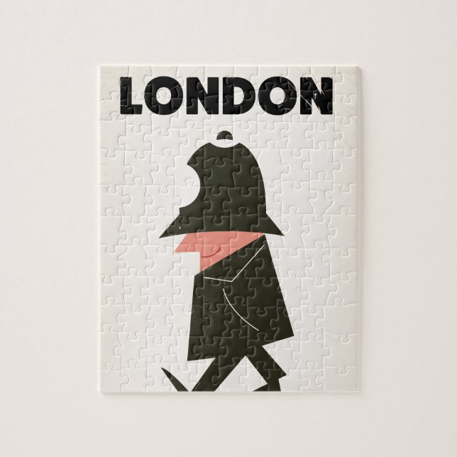 Puzzle Affiche de voyage Policier de Londres vintage (Vertical)