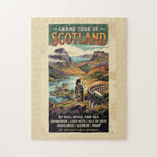 Puzzle Affiche de voyage rétro Grand Tour d'Écosse