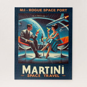 Puzzle Affiche de voyage spatial Martini Espace Port Rogu