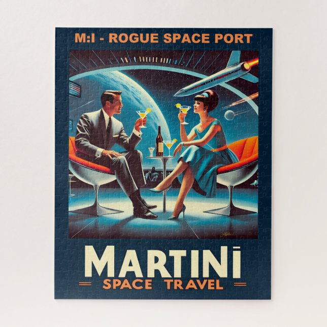 Puzzle Affiche de voyage spatial Martini Espace Port Rogu (Vertical)