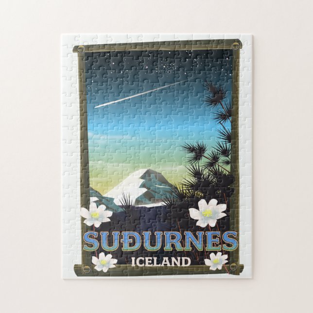 Puzzle Affiche de voyage Suðurnes Islande (Vertical)