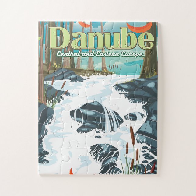 Puzzle Affiche de voyage sur le fleuve européen Danube (Vertical)