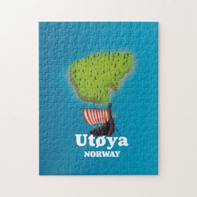 Puzzle Affiche de voyage Utøya Norvège (Vertical)
