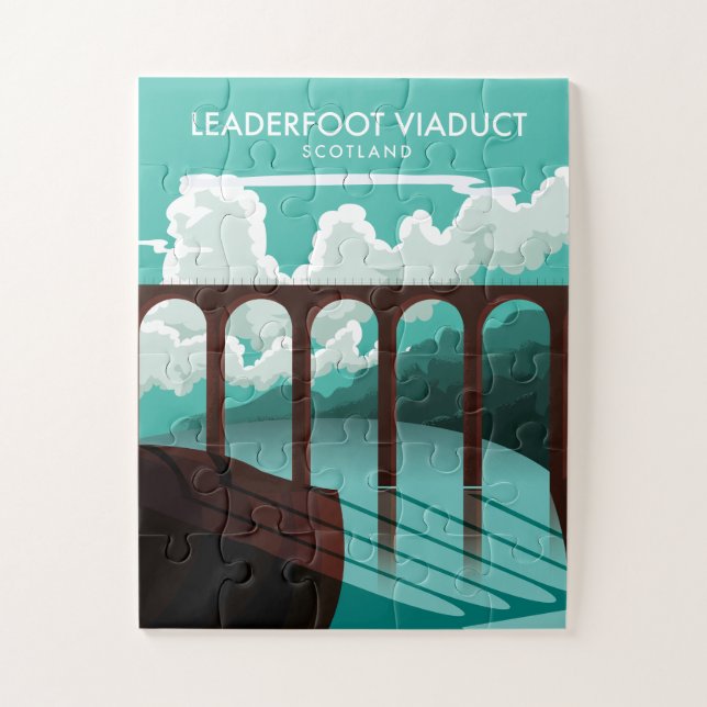 Puzzle Affiche de voyage Viaduc de Leaderfoot Écosse (Vertical)