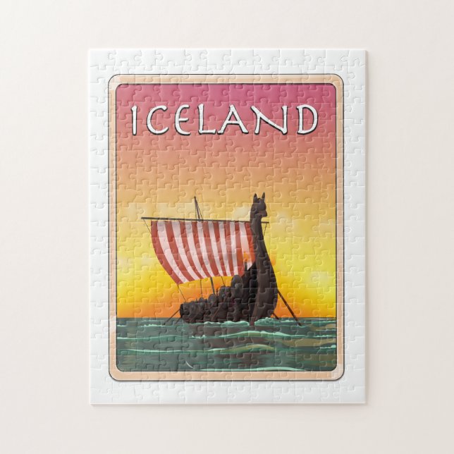 Puzzle Affiche de voyage Viking Islande (Vertical)