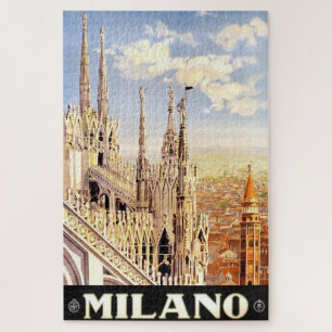 Puzzle Affiche de voyage vintage 1920 Duomo di Milano Ita