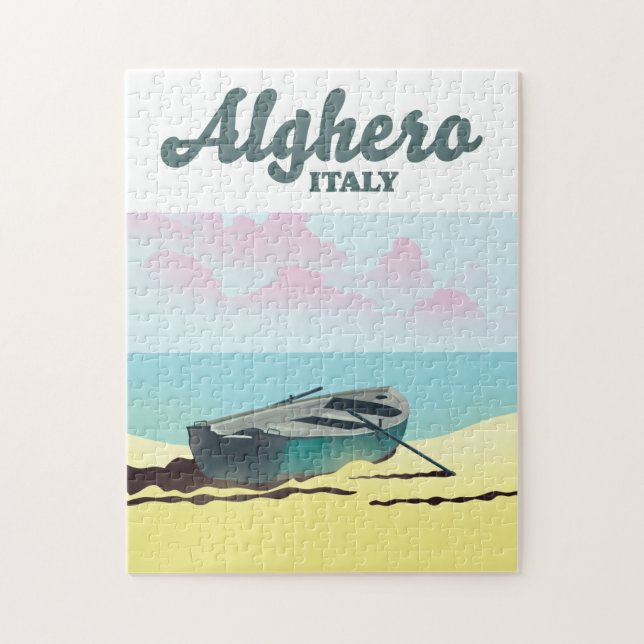 Puzzle Affiche de voyage vintage Alghero Italie (Vertical)