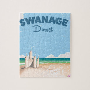Puzzle Affiche de voyage vintage au bord de la mer à Swan