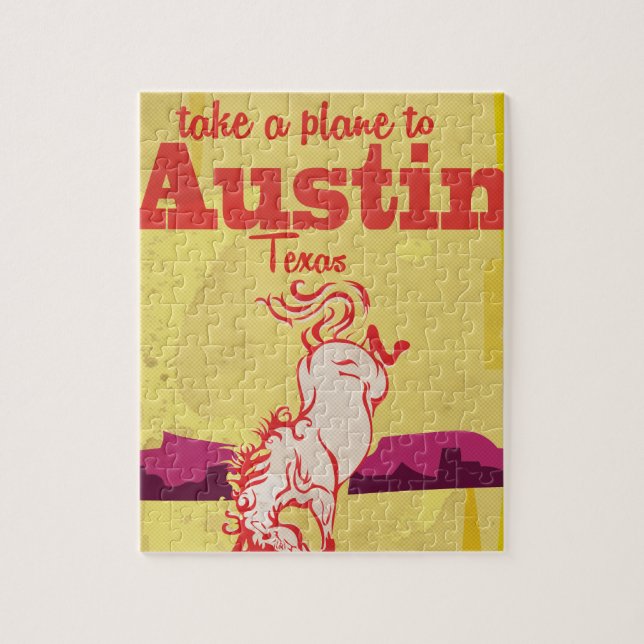 Puzzle Affiche de voyage vintage Austin Texas (Vertical)