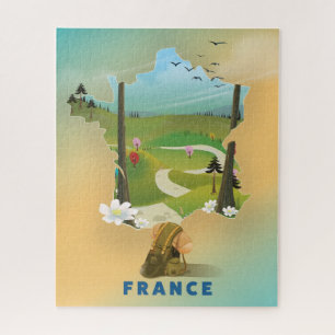 Puzzle Affiche de voyage vintage carte de France