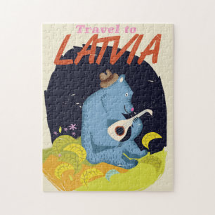Puzzle Affiche de voyage vintage de bande dessinée de Let