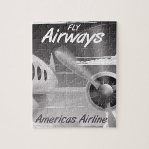 Puzzle Affiche de voyage vintage de Fly Airways