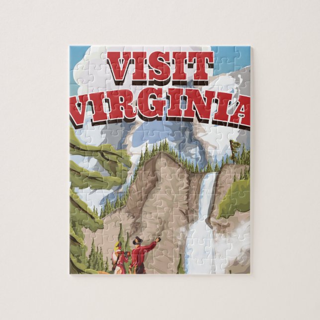Puzzle Affiche de voyage vintage de l'État de Virginie (Vertical)