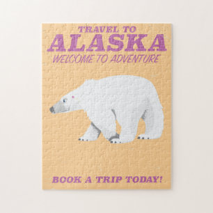 Puzzle affiche de voyage vintage de l'Ours polaire de l'A