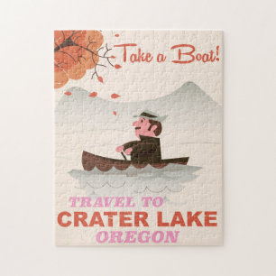 Puzzle Affiche de voyage vintage du lac Crater Oregon