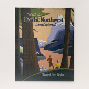 Puzzle Affiche de voyage vintage du Pacifique Nord-Ouest