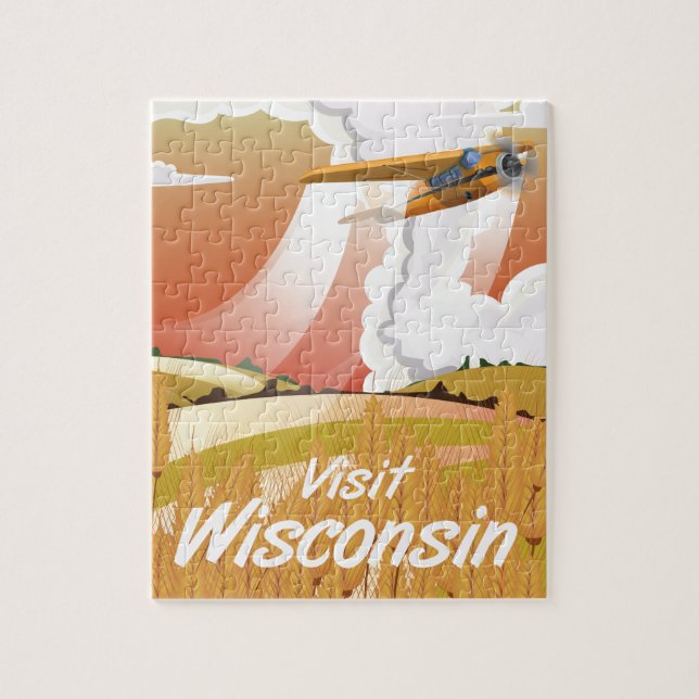 Puzzle Affiche de voyage vintage du Wisconsin (Vertical)