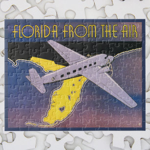 Puzzle Affiche de voyage vintage, Floride vue du ciel en 