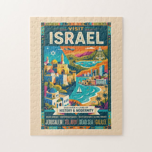 Puzzle Affiche de voyage vintage Israël  (Vertical)