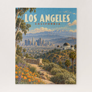 Puzzle Affiche de voyage vintage Los Angeles Californie