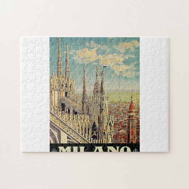 Puzzle Affiche de voyage Vintage milano milan (Horizontal)