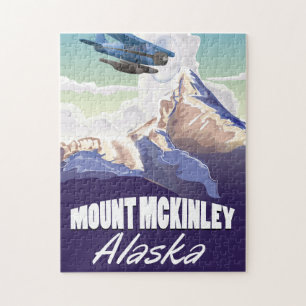 Puzzle Affiche de voyage vintage Mount McKinley