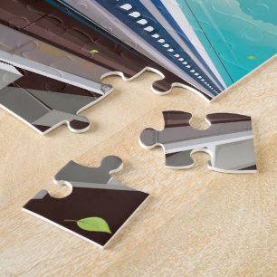 Puzzle Affiche de voyage vintage Train à grande vitesse d