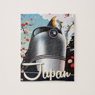 Puzzle Affiche de voyage vintage Train Japon.