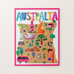 Puzzle Affiche des monuments emblématiques et de la faune