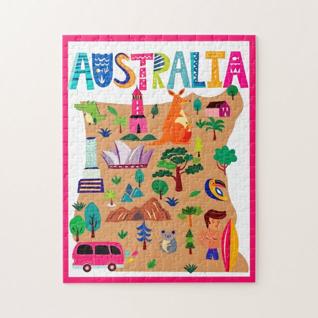 Puzzle Affiche des monuments emblématiques et de la faune (Vertical)