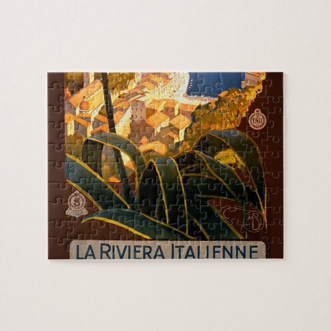 Puzzle Affiche italienne Riviera Europe Italy Travel (Horizontal)
