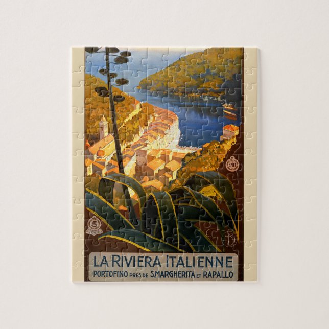 Puzzle Affiche italienne Riviera Europe Italy Travel (Vertical)