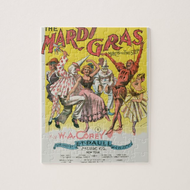 Puzzle Affiche jaune antique Mardi Gras (Vertical)