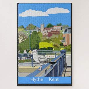 Puzzle Affiche rétro de style ferroviaire de Hythe Kent A