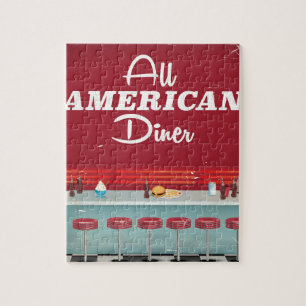 Puzzle Affiche Rétro Diner Américain