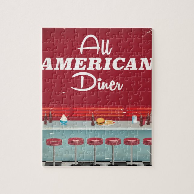 Puzzle Affiche Rétro Diner Américain (Vertical)