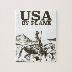 Puzzle Affiche USA Cowboy Travel