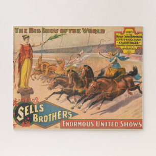 Puzzle Affiche vintage De Cirque D'Une Course Chariot Rom