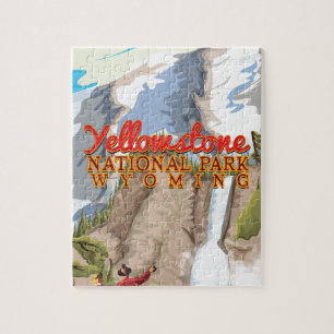 Puzzle Affiche vintage du parc national de Yellowstone