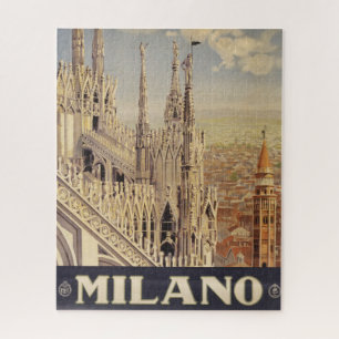 Puzzle Affiche Vintage voyage De La Cathédrale À Milan, I