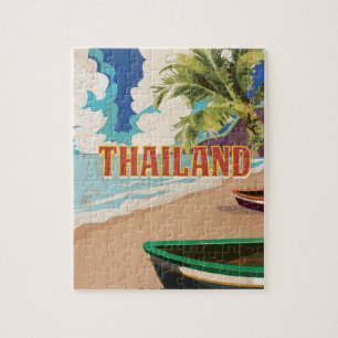 Puzzle Affiche Vintage voyage en Thaïlande