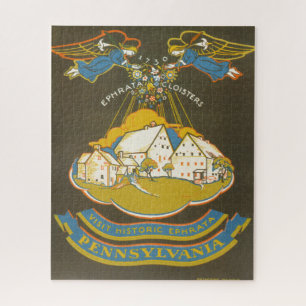 Puzzle Affiche Vintage voyage Pour Le Cloître Ephrata