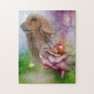 Puzzle Afghanistan Hound Face Imaginaire Fleurs Chien Art