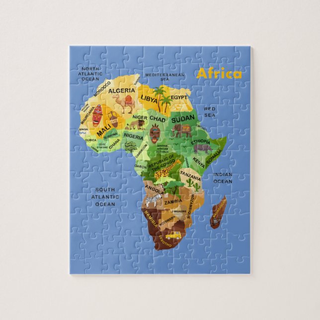 Puzzle Africa map (Vertical)