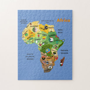 Puzzle Africa Map Flags
