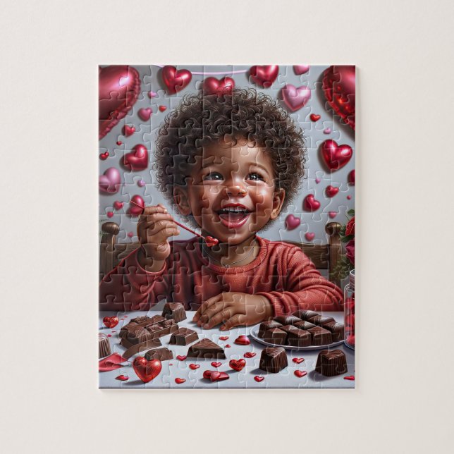 Puzzle africain américain de la Saint Valentin (Vertical)