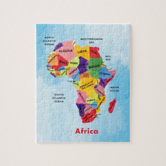 Puzzle africain carte aquarelle (Vertical)