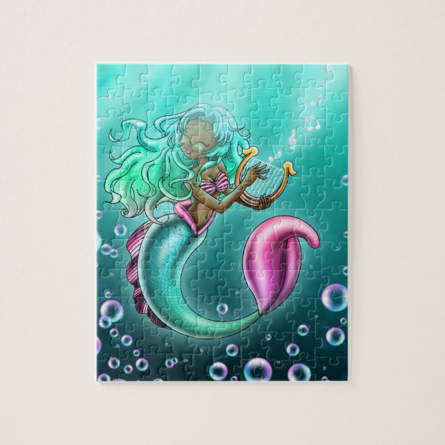 Puzzle African American Mermaid and Harp (Vertical)