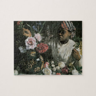 Puzzle African Woman Peonies par Frédéric Bazille, Fleurs