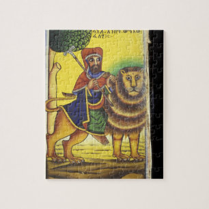 Puzzle Afrique, Éthiopie. Œuvre d'art représentant Lion d